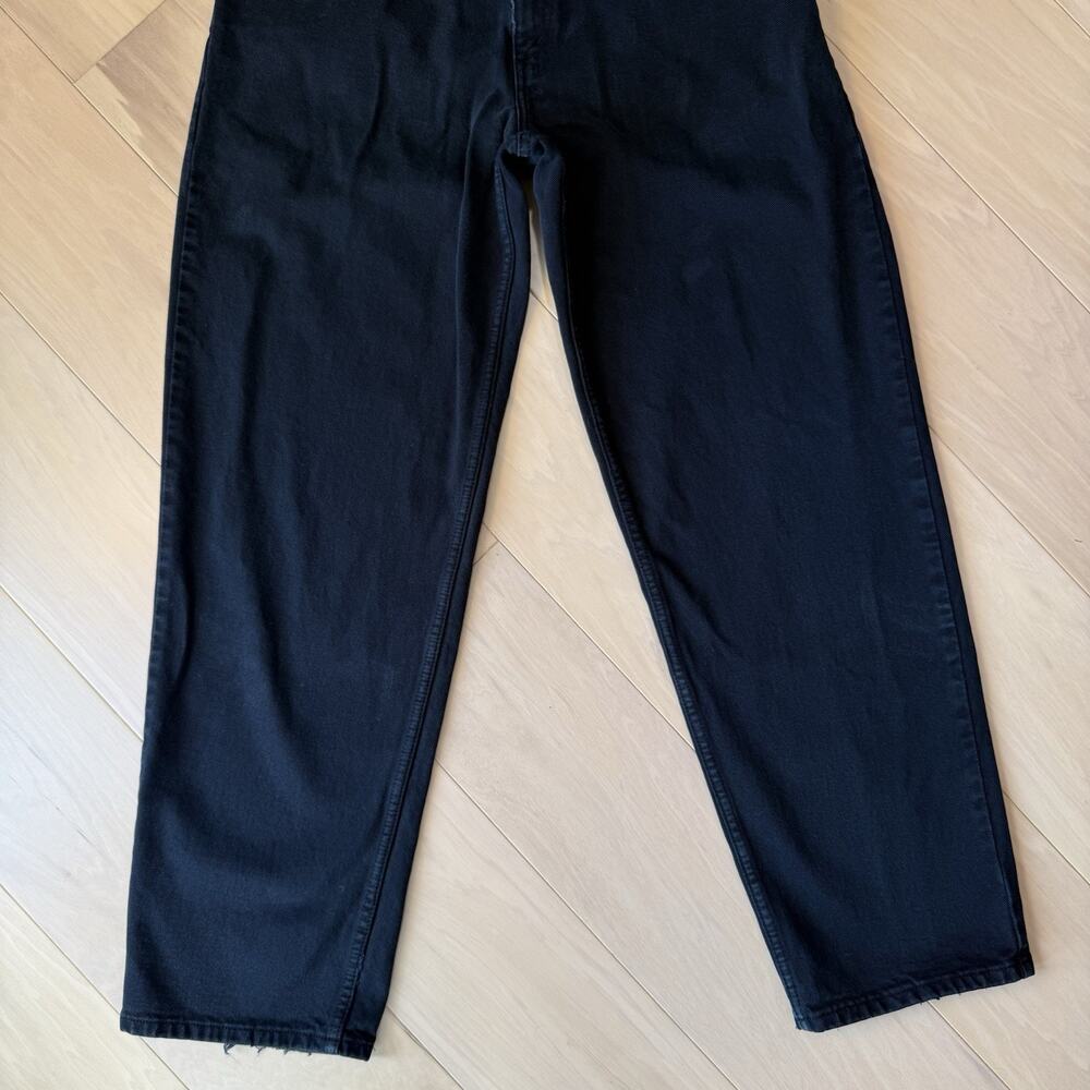 Vintage Levis Silver Tab Jeans 34 Black Baggy Wide Leg Skater 90s Streetwear - Picture 4 of 11